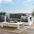 Modway Tahoe 2-Piece Fabric/Powder-Coated Aluminum Outdoor Set in Charcoal/White