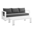 Modway Tahoe 2-Piece Fabric/Powder-Coated Aluminum Outdoor Set in Charcoal/White