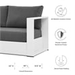 Modway Tahoe 2-Piece Fabric/Powder-Coated Aluminum Outdoor Set in Charcoal/White