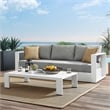 Modway Tahoe 2-Piece Fabric/Powder-Coated Aluminum Outdoor Set in Gray/White