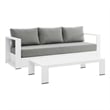 Modway Tahoe 2-Piece Fabric/Powder-Coated Aluminum Outdoor Set in Gray/White