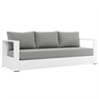 Modway Tahoe 2-Piece Fabric/Powder-Coated Aluminum Outdoor Set in Gray/White