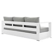 Modway Tahoe 2-Piece Fabric/Powder-Coated Aluminum Outdoor Set in Gray/White