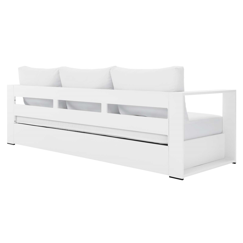 Modway Tahoe 2-Piece Fabric/Powder-Coated Aluminum Outdoor Set in White