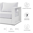 Modway Tahoe 2-Piece Fabric/Powder-Coated Aluminum Outdoor Set in White