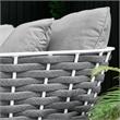 Modway Stance 3-Piece Modern Fabric/Aluminum Outdoor Sectional Sofa in Gray