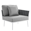 Modway Stance 3-Piece Modern Fabric/Aluminum Outdoor Sectional Sofa in Gray