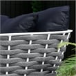 Modway Stance 3-Piece Modern Fabric/Aluminum Outdoor Sectional Sofa in Navy