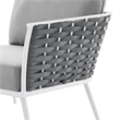 Modway Stance 4-Piece Modern Fabric/Aluminum Outdoor Sectional Sofa in Gray