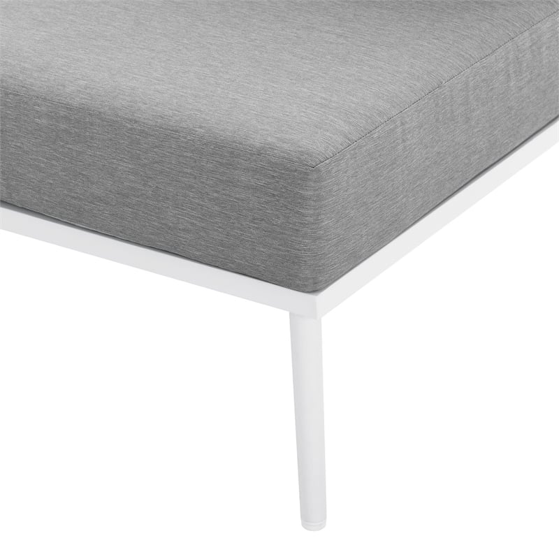 Modway Stance 4-Piece Modern Fabric/Aluminum Outdoor Sectional Sofa in Gray