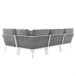 Modway Stance 4-Piece Modern Fabric/Aluminum Outdoor Sectional Sofa in Gray