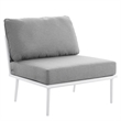 Modway Stance 4-Piece Modern Fabric/Aluminum Outdoor Sectional Sofa in Gray