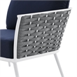 Modway Stance 4-Piece Modern Fabric/Aluminum Outdoor Sectional Sofa in Navy