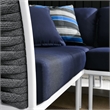 Modway Stance 4-Piece Modern Fabric/Aluminum Outdoor Sectional Sofa in Navy