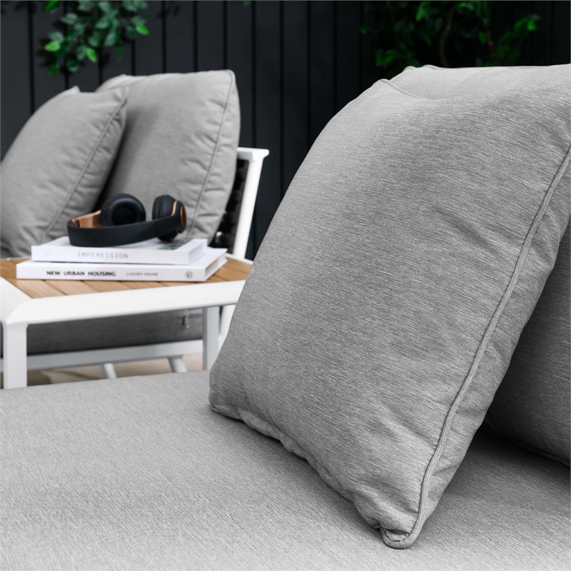 Modway Stance 3-Piece Modern Fabric/Aluminum Outdoor Set in Gray