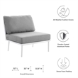 Modway Stance 3-Piece Modern Fabric/Aluminum Outdoor Set in Gray
