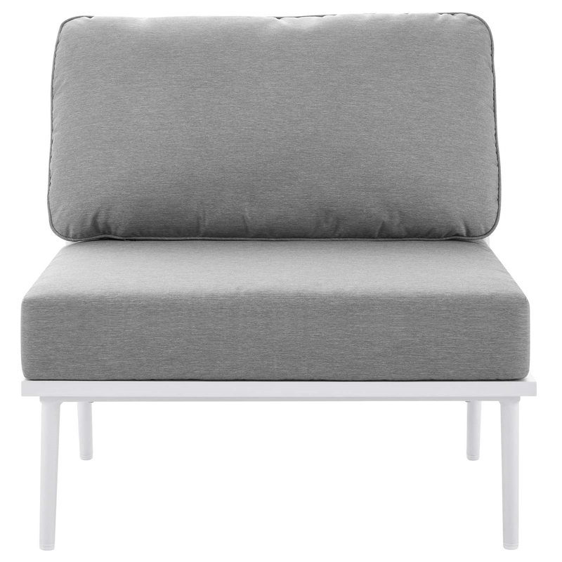 Modway Stance 3-Piece Modern Fabric/Aluminum Outdoor Set in Gray