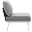 Modway Stance 3-Piece Modern Fabric/Aluminum Outdoor Set in Gray