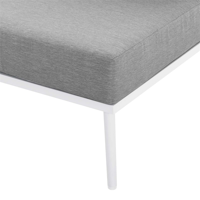 Modway Stance 3-Piece Modern Fabric/Aluminum Outdoor Set in Gray