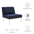 Modway Stance 3-Piece Modern Fabric/Aluminum Outdoor Set in Navy