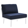 Modway Stance 3-Piece Modern Fabric/Aluminum Outdoor Set in Navy