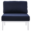 Modway Stance 3-Piece Modern Fabric/Aluminum Outdoor Set in Navy