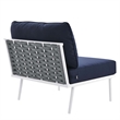 Modway Stance 3-Piece Modern Fabric/Aluminum Outdoor Set in Navy