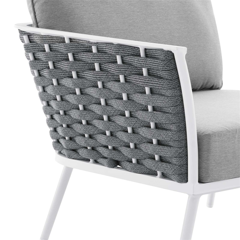 Modway Stance 4-Piece Modern Fabric/Aluminum Outdoor Sectional Sofa Set in Gray