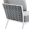 Modway Stance 4-Piece Modern Fabric/Aluminum Outdoor Sectional Sofa Set in Gray