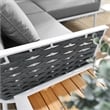 Modway Stance 4-Piece Modern Fabric/Aluminum Outdoor Sectional Sofa Set in Gray
