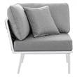 Modway Stance 4-Piece Modern Fabric/Aluminum Outdoor Sectional Sofa Set in Gray