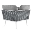 Modway Stance 4-Piece Modern Fabric/Aluminum Outdoor Sectional Sofa Set in Gray