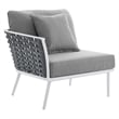 Modway Stance 4-Piece Modern Fabric/Aluminum Outdoor Sectional Sofa Set in Gray
