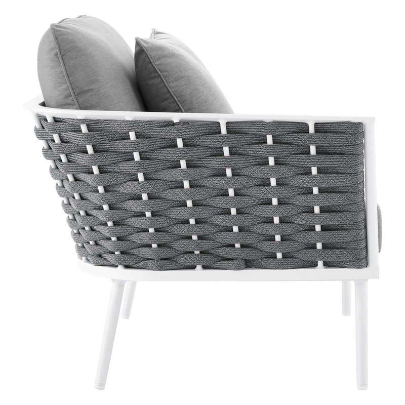 Modway Stance 4-Piece Modern Fabric/Aluminum Outdoor Sectional Sofa Set in Gray