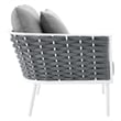 Modway Stance 4-Piece Modern Fabric/Aluminum Outdoor Sectional Sofa Set in Gray