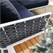Modway Stance 4-Piece Modern Fabric/Aluminum Outdoor Sectional Sofa Set in Navy