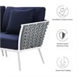 Modway Stance 4-Piece Modern Fabric/Aluminum Outdoor Sectional Sofa Set in Navy