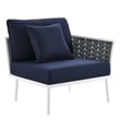 Modway Stance 4-Piece Modern Fabric/Aluminum Outdoor Sectional Sofa Set in Navy