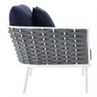 Modway Stance 4-Piece Modern Fabric/Aluminum Outdoor Sectional Sofa Set in Navy