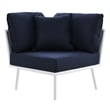 Modway Stance 4-Piece Modern Fabric/Aluminum Outdoor Sectional Sofa Set in Navy