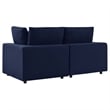 Modway Commix Modern Fabric Upholstered Outdoor Loveseat in Navy