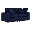 Modway Commix Modern Fabric Upholstered Outdoor Loveseat in Navy