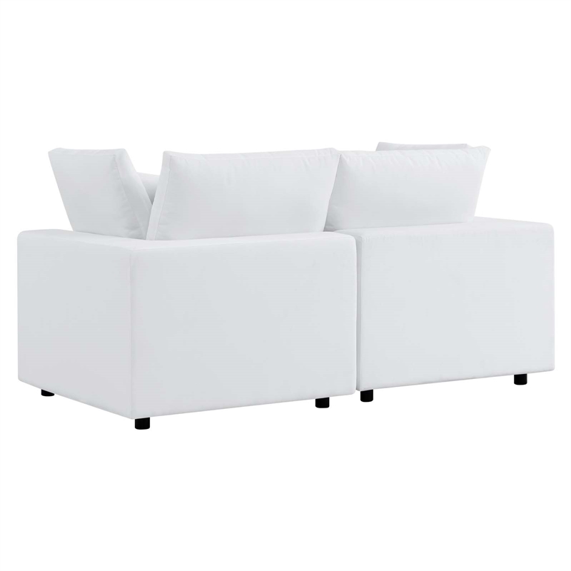 Modway Commix Modern Fabric Upholstered Outdoor Loveseat in White