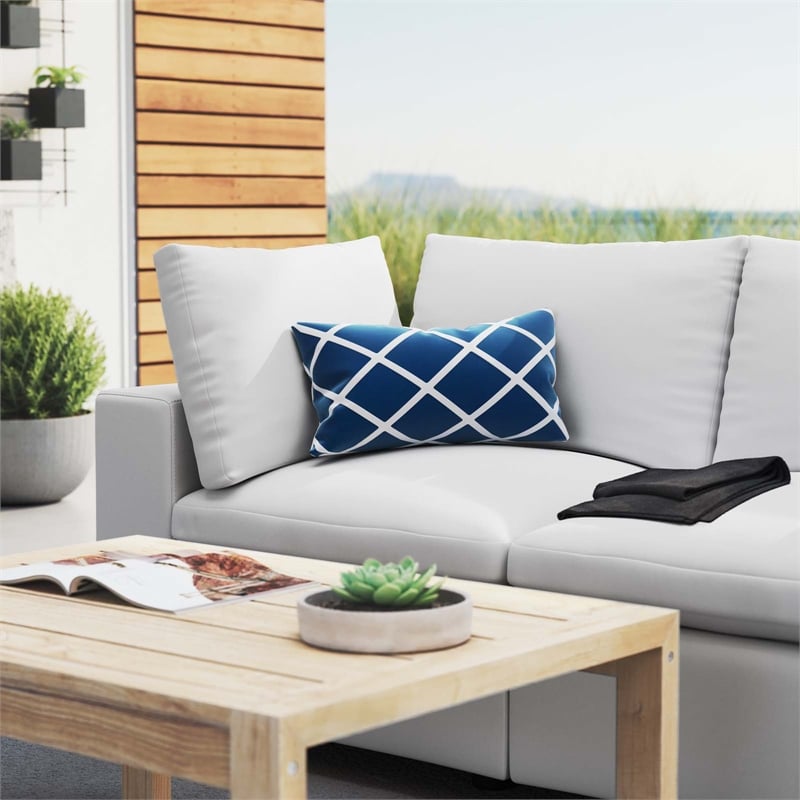 Modway Commix Modern Fabric Upholstered Outdoor Loveseat in White