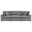 Modway Commix Modern Fabric Upholstered Water Resistant Outdoor Sofa in Slate