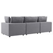 Modway Commix Modern Fabric Upholstered Water Resistant Outdoor Sofa in Slate