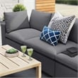 Modway Commix Modern Fabric Upholstered Water Resistant Outdoor Sofa in Slate