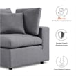 Modway Commix Modern Fabric Upholstered Water Resistant Outdoor Sofa in Slate