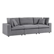 Modway Commix Modern Fabric Upholstered Water Resistant Outdoor Sofa in Slate