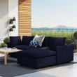 Modway Commix 4-Piece Fabric Upholstered Patio Sectional Sofa in Navy